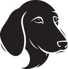 Dog head logo, Dachshund logo isolated on a white background, Vector, Illustration, SVG