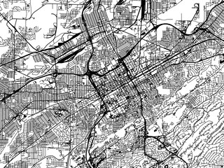 Vector road map of the city of  Birmingham Alabama in the United States of America on a white background.