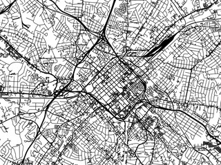 Obraz premium Vector road map of the city of Charlotte Center North Carolina in the United States of America on a white background.