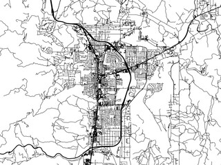 Fototapeta premium Vector road map of the city of Carson City Nevada in the United States of America on a white background.
