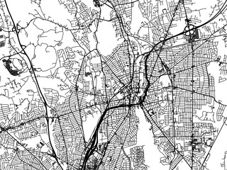 Obraz premium Vector road map of the city of Central Falls - Pawtucket Rhode Island in the United States of America on a white background.