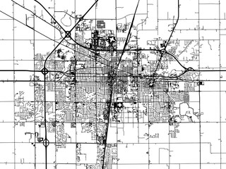 Vector road map of the city of  Champaign Illinois in the United States of America on a white background.