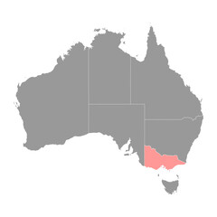 Victoria State Map, state of Australia. Vector Illustration.