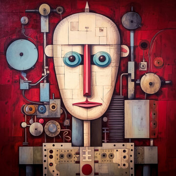 abstract painting of mechanical character