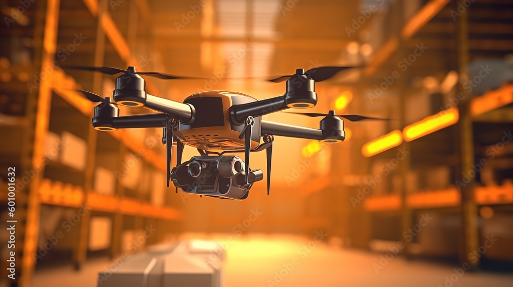 Aufkleber drone with a camera. futuristic technologies of the future. generative ai