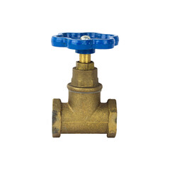 faucet, pipe connection valve, brass pipe gate valve isolated from background