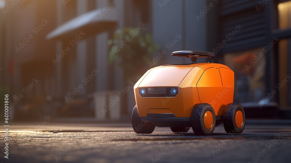 Leinwandbilder autonomous robot transportation. futuristic technologies of the future. generative ai