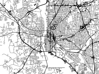 Fototapeta premium Vector road map of the city of Columbus Georgia in the United States of America on a white background.