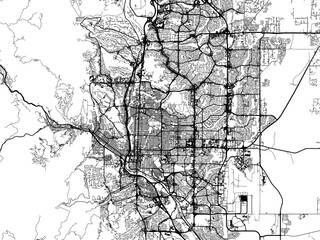 Vector road map of the city of  Colorado Springs Colorado in the United States of America on a white background.