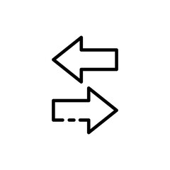 Synchronization. Line icon ,black, sync arrows. Vector icons
