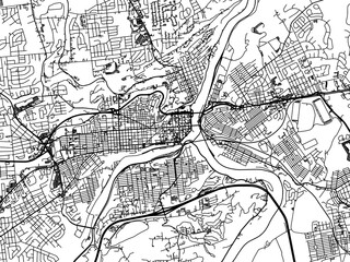 Vector road map of the city of  Easton - Philipsburg Pennsylvania in the United States of America on a white background.
