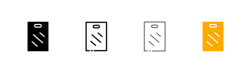 Cutting board. Different styles, color, kitchen board. Vector icons.