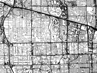Vector road map of the city of  Davie Florida in the United States of America on a white background.