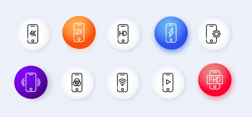 Smartphone. Flat, color, characteristics of a smartphone. Vector icons.