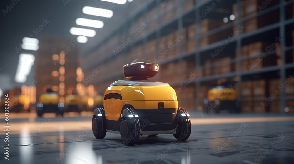 Aufkleber autonomous robot transportation .futuristic technologies of the future. generative ai