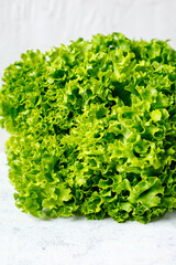 Obraz premium Bunch of fresh green Lettuce salad on white background