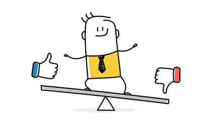 Stick figure, businessman balance