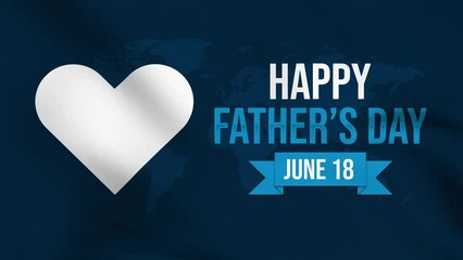 Happy Father's Day modern animation in waving style. Celebrating Father's Day on June 18