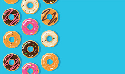 donuts sweet dessert background vector illustration