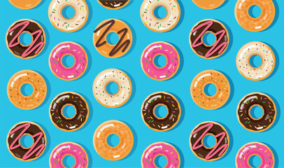 donuts sweet dessert background vector illustration