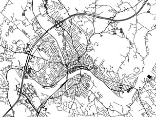 Obraz premium Vector road map of the city of Haverhill Massachusetts in the United States of America on a white background.