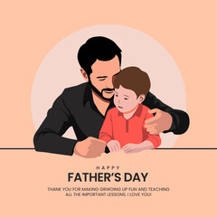 Father's Day Instagram post template, social media post vector template