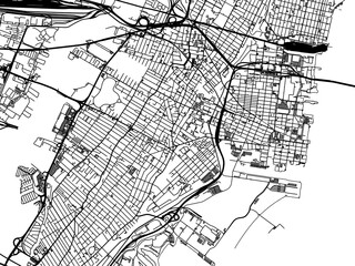 Vector road map of the city of  Jersey City New Jersey in the United States of America on a white background.