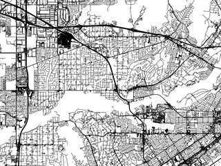 Vector road map of the city of  Jurupa Valley California in the United States of America on a white background.