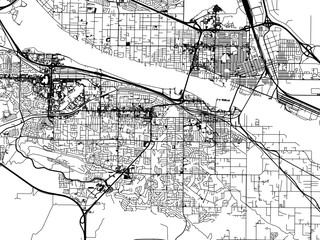 Vector road map of the city of  Kennewick Washington in the United States of America on a white background.