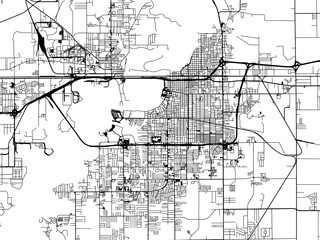 Vector road map of the city of  Lake Charles Louisiana in the United States of America on a white background.