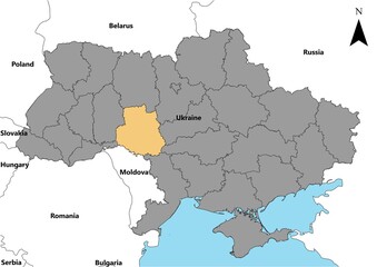 Vinnytska Ukraine map Europe