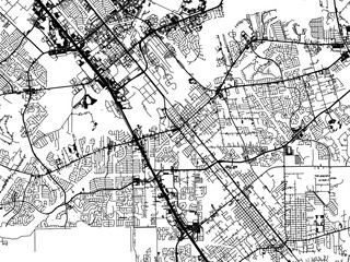 Obraz premium Vector road map of the city of League City Texas in the United States of America on a white background.