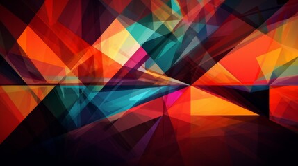 Striking geometric colors and deep lines. Vivid colors. AI generative.