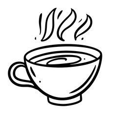 Coffee or tea cup line art sign