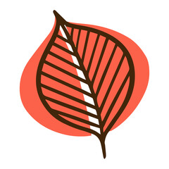 Leaf hand drawn cartoon style sign