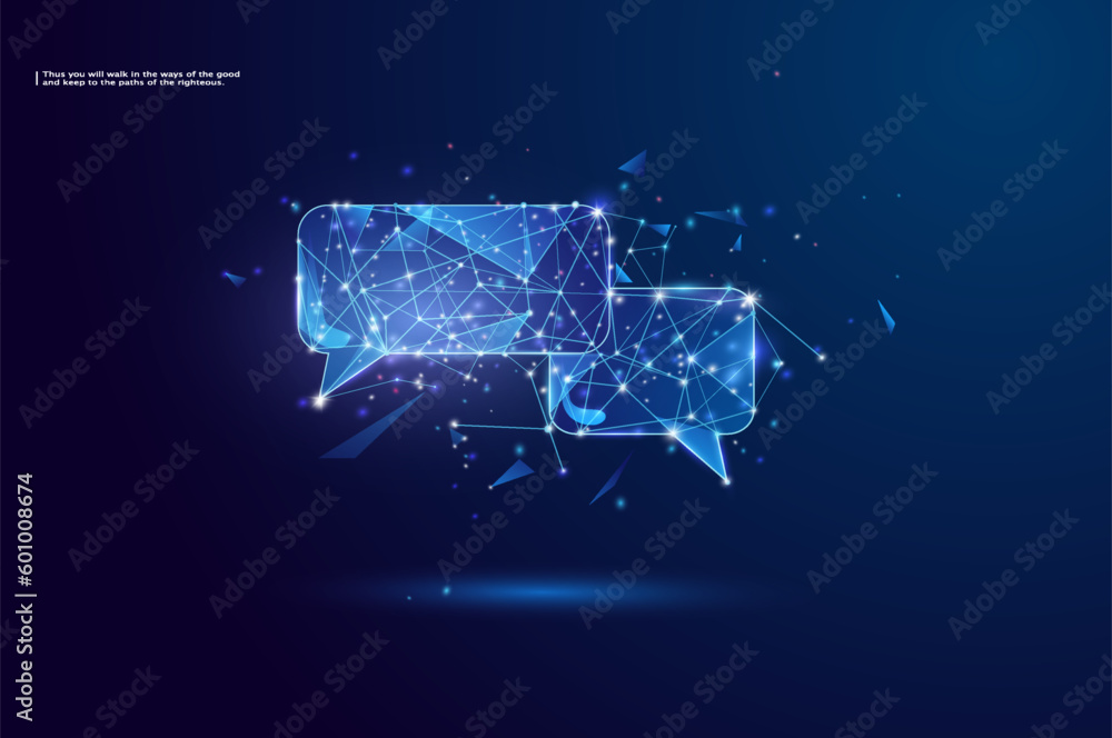 Poster abstract chat messages icon from lines and triangles