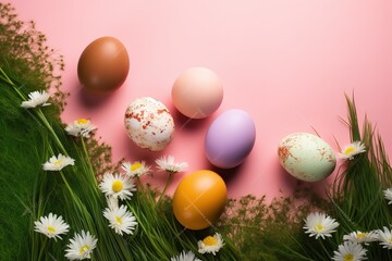 Fototapeta na wymiar Easter Eggs, Generative AI