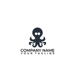 Child ghost Octopus abstract vector logo