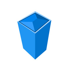Vector illustration design of tightly closed blue rectangular jar in 3d style
