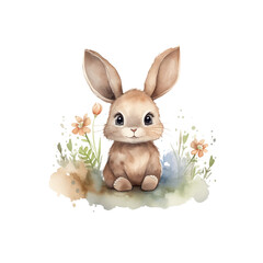 rabbit watercolor colors for kids simple drawing childish cute