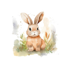 rabbit watercolor colors for kids simple drawing childish cute