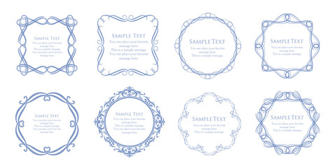 高級感のあるビンテージ調のフレームデザインセット　罫線　枠　ウエディング　ビンテージ　アンティーク