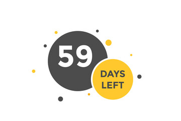 59 days Left countdown template. 59 day Countdown left banner label button eps 10