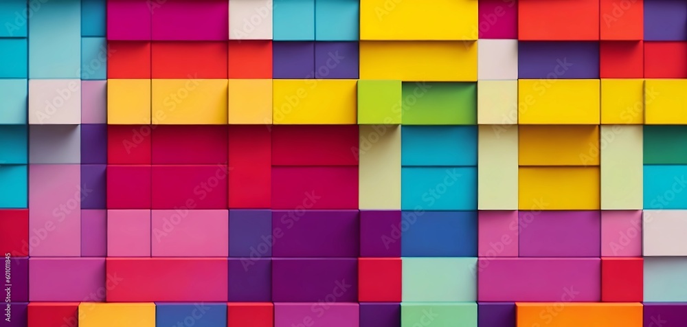 Poster colorful 3d boxes from generative ai