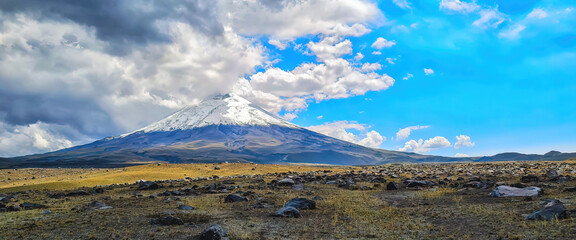 The volcano Cotopaxi north of Quito in Ecuador