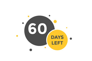 60 days Left countdown template. 60 day Countdown left banner label button eps 10