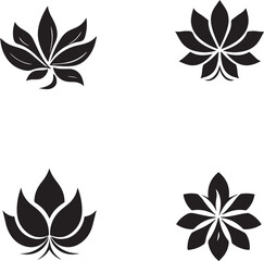 Flowers logo set, flowers icon set isolated on a white background, Vector, Illustration, SVG