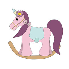 pink rocking horse on a transparent background