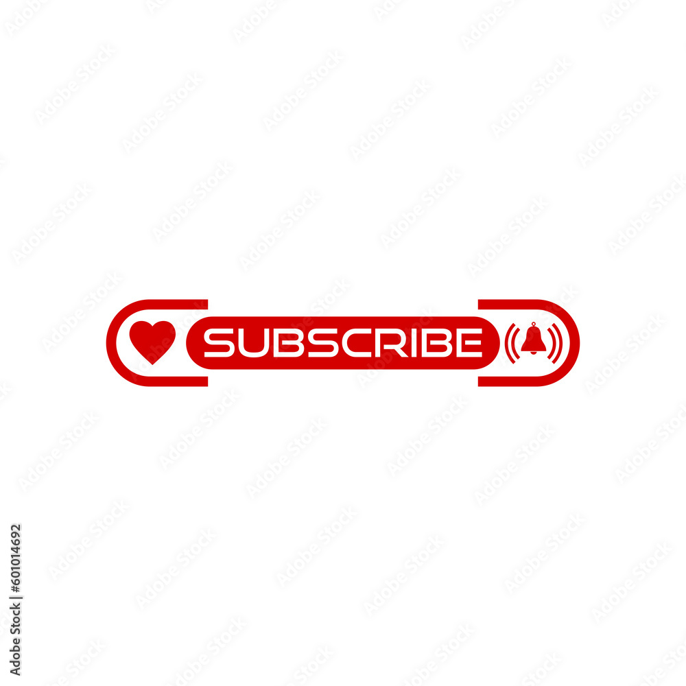 Poster button subscribe of channel on transparent background