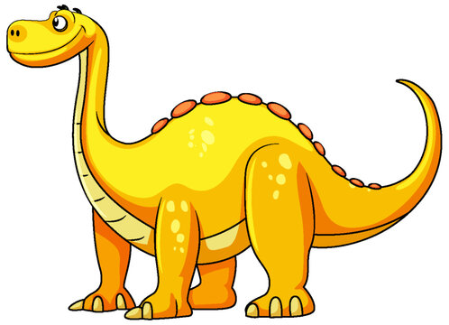Brachiosaurus cartoon character isolated